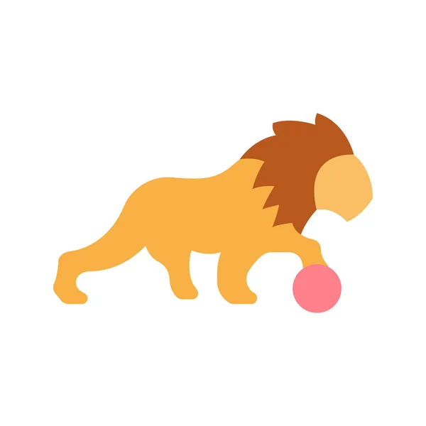 Lion Realizar Imagen Vectorial Icono Adecuado Para Aplicaciones Móviles Aplicación — Vector de stock