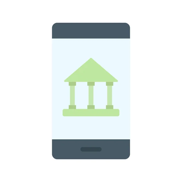 Banca Móvil Icono Imagen Vectorial Adecuado Para Aplicaciones Móviles Aplicación — Vector de stock