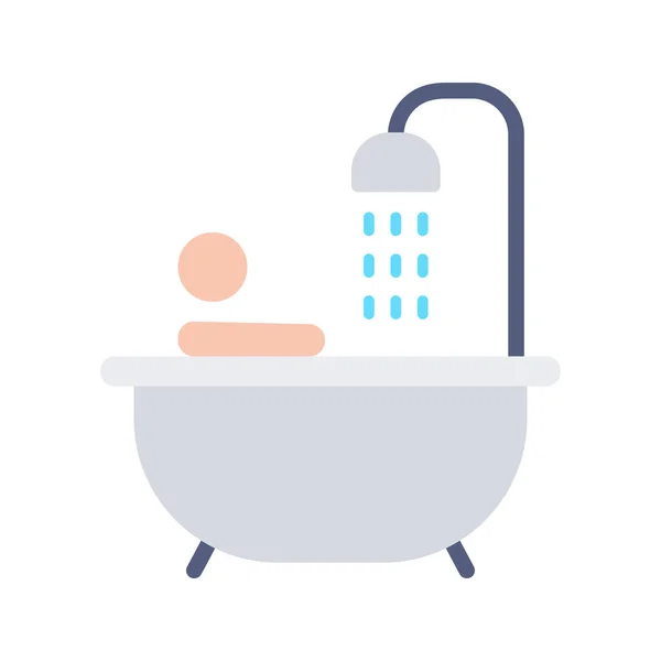 Πρόσωπο Που Λαμβάνει Εικόνα Διάνυσμα Bath Κατάλληλο Για Mobile Application — Διανυσματικό Αρχείο