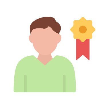 Çalışanların simge vektör görüntüsü ödüllendiriliyor. Mobil uygulama web uygulaması ve yazdırma ortamı için uygundur.