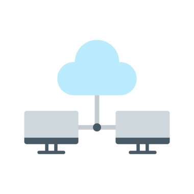 Paylaşılan Bulut simgesi vektör görüntüsü. Mobil uygulama web uygulaması ve yazdırma ortamı için uygundur.