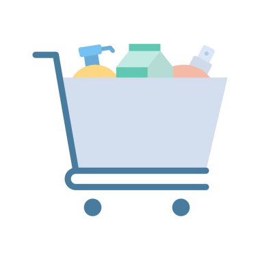 Alışveriş Ögeleri simgesi vektör görüntüsü alınıyor. Mobil uygulama web uygulaması ve yazdırma ortamı için uygundur.