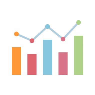 İstatistiksel Grafik ikonu vektör görüntüsü. Mobil uygulama web uygulaması ve yazdırma ortamı için uygundur.