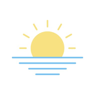 Gün batımı simge vektör görüntüsü. Mobil uygulama web uygulaması ve yazdırma ortamı için uygundur.