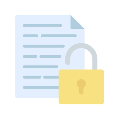 Belge simgesi vektör görüntüsünün kilidini aç. Mobil uygulama web uygulaması ve yazdırma ortamı için uygundur.