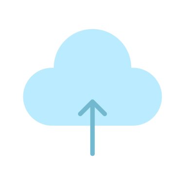 Bulut simgesi vektör resmine yükle. Mobil uygulama web uygulaması ve yazdırma ortamı için uygundur.