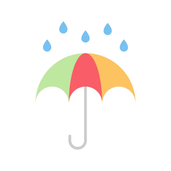 Paraplu Met Rain Drops Icoon Vector Afbeelding Geschikt Voor Mobiele — Stockvector