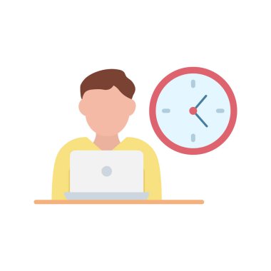 Çalışma Zamanı simgesi vektör resmi. Mobil uygulama web uygulaması ve yazdırma ortamı için uygundur.