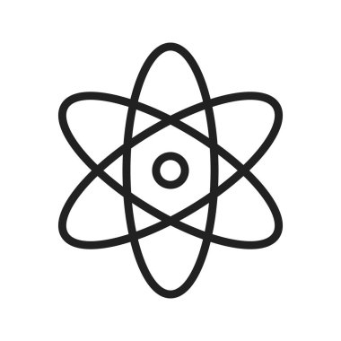 Atom simgesi vektör görüntüsü. Mobil uygulama web uygulaması ve yazdırma ortamı için uygundur.