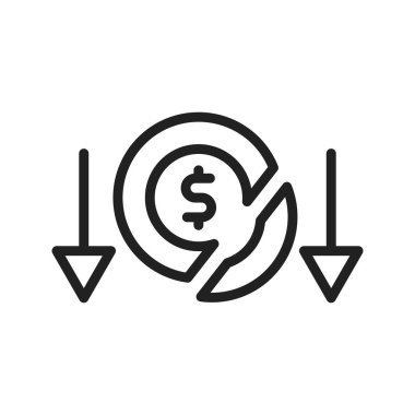 İflas ikonu vektör görüntüsü. Mobil uygulama web uygulaması ve yazdırma ortamı için uygundur.