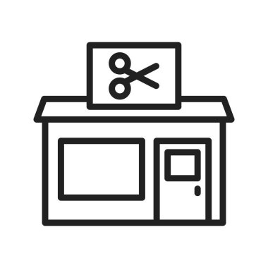 Berber dükkanı ikon vektör görüntüsü. Mobil uygulama web uygulaması ve yazdırma ortamı için uygundur.