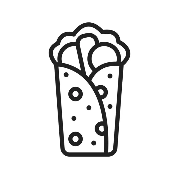Burrito Ikon Vektor Bild Lämplig För Mobil Applikation Webbapplikation Och — Stock vektor