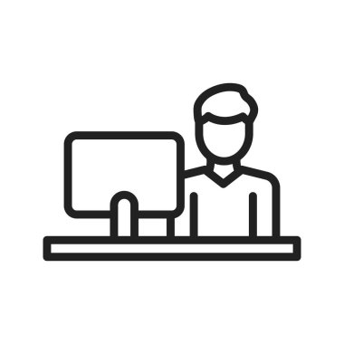 Kasiyer simgesi vektör görüntüsü. Mobil uygulama web uygulaması ve yazdırma ortamı için uygundur.