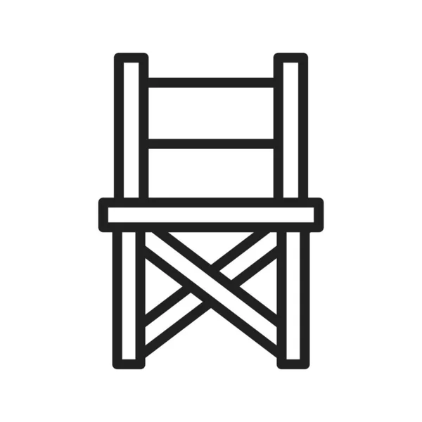 Imagen Vectorial Del Icono Camp Chair Adecuado Para Aplicaciones Móviles — Vector de stock