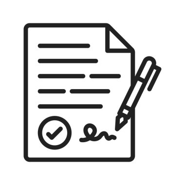 Kontrat simgesi vektör görüntüsü. Mobil uygulama web uygulaması ve yazdırma ortamı için uygundur.