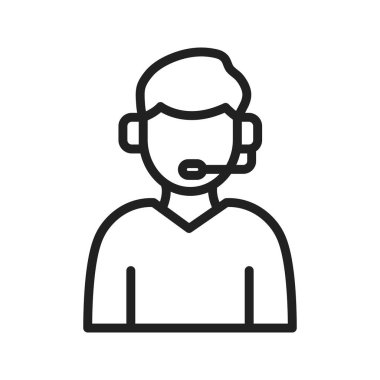 Müşteri hizmetleri ikon vektör görüntüsü. Mobil uygulama web uygulaması ve yazdırma ortamı için uygundur.