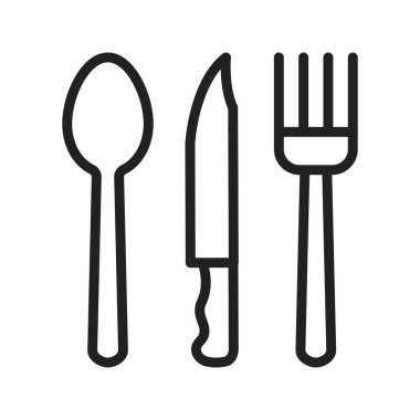 Çatal bıçak ikonu vektör görüntüsü. Mobil uygulama web uygulaması ve yazdırma ortamı için uygundur.