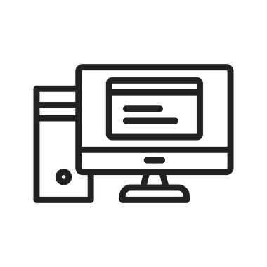 Masaüstü Bilgisayar simgesi vektör resmi. Mobil uygulama web uygulaması ve yazdırma ortamı için uygundur.