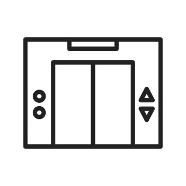 Asansör ikonu vektör görüntüsü. Mobil uygulama web uygulaması ve yazdırma ortamı için uygundur.