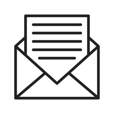 E- posta simgesi vektör resmi. Mobil uygulama web uygulaması ve yazdırma ortamı için uygundur.