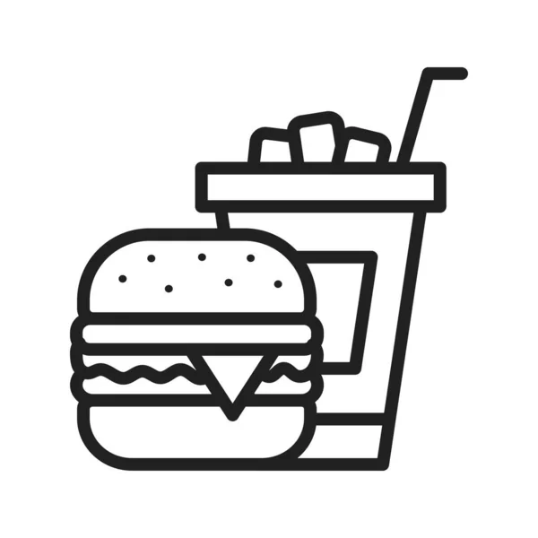 Fast Food Ikon Vektör Görüntüsü Mobil Uygulama Web Uygulaması Yazdırma — Stok Vektör
