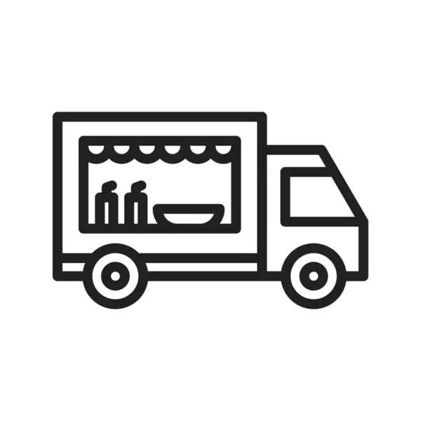 Food Truck Ikon Vektor Kép Mobilalkalmazás Webes Alkalmazáshoz Nyomtatott Médiához — Stock Vector