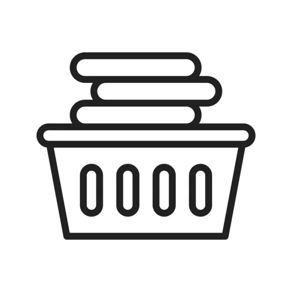 Wäschekorb Symbolvektorbild Geeignet Für Mobile Applikationen Und Printmedien — Stockvektor