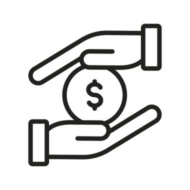 Simge vektör resmini ödünç ver. Mobil uygulama web uygulaması ve yazdırma ortamı için uygundur.