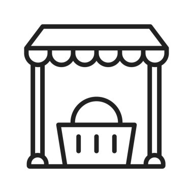 Yerel Pazar simgesi vektör görüntüsü. Mobil uygulama web uygulaması ve yazdırma ortamı için uygundur.