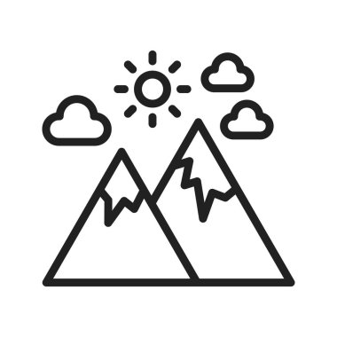 Dağ ikonu vektör görüntüsü. Mobil uygulama web uygulaması ve yazdırma ortamı için uygundur.