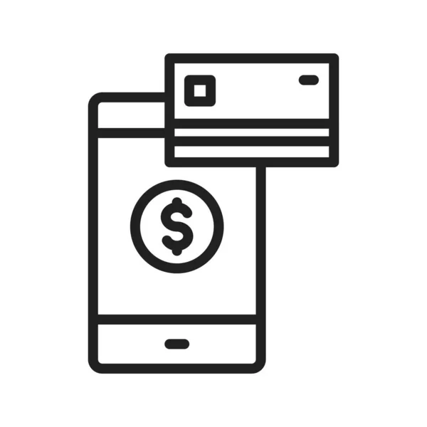 Mobil Betalning Ikon Vektor Bild Lämplig För Mobil Applikation Webbapplikation — Stock vektor