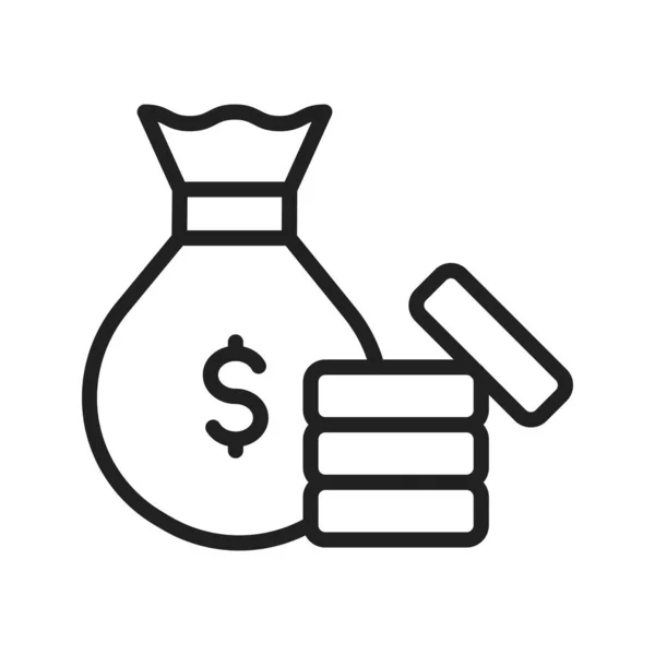 Money Bag Icona Vettoriale Immagine Adatto Applicazioni Web Mobili Supporti — Vettoriale Stock