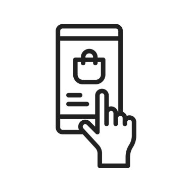 Çevrimiçi Sipariş simgesi vektör resmi. Mobil uygulama web uygulaması ve yazdırma ortamı için uygundur.