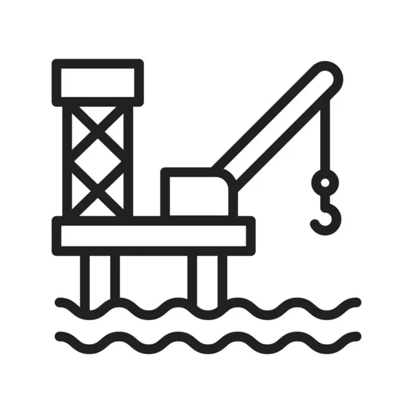 Immagine Vettoriale Icona Piattaforma Petrolifera Adatto Applicazioni Web Mobili Supporti — Vettoriale Stock