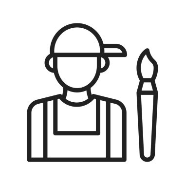 Ressam simgesi vektör görüntüsü. Mobil uygulama web uygulaması ve yazdırma ortamı için uygundur.