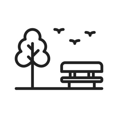 Park simgesi vektör görüntüsü. Mobil uygulama web uygulaması ve yazdırma ortamı için uygundur.
