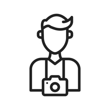 Fotoğrafçı simgesi vektör resmi. Mobil uygulama web uygulaması ve yazdırma ortamı için uygundur.