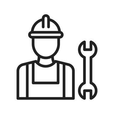 Tesisatçı ikonu vektör görüntüsü. Mobil uygulama web uygulaması ve yazdırma ortamı için uygundur.