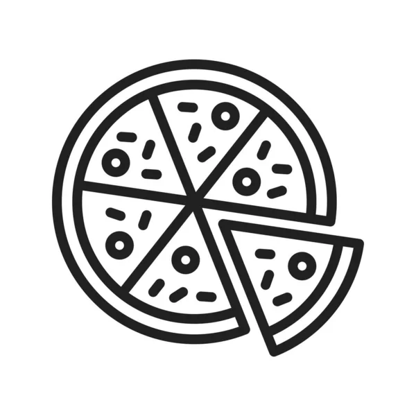 Векторное Изображение Значка Пиццы Подходит Мобильных Приложений Веб Приложений Печатных — стоковый вектор