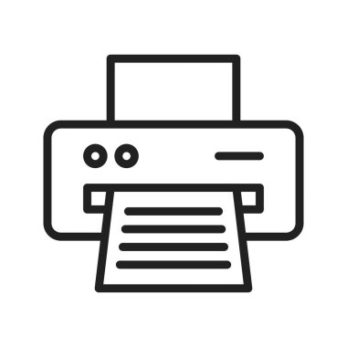 Yazıcı simgesi vektör görüntüsü. Mobil uygulama web uygulaması ve yazdırma ortamı için uygundur.