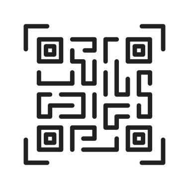Qr Kodu simge vektör görüntüsü. Mobil uygulama web uygulaması ve yazdırma ortamı için uygundur.