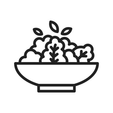 Salata ikonu vektör görüntüsü. Mobil uygulama web uygulaması ve yazdırma ortamı için uygundur.
