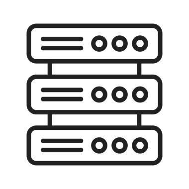 Sunucu simgesi vektör resmi. Mobil uygulama web uygulaması ve yazdırma ortamı için uygundur.