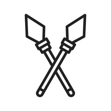 Mızrak simgesi vektör görüntüsü. Mobil uygulama web uygulaması ve yazdırma ortamı için uygundur.