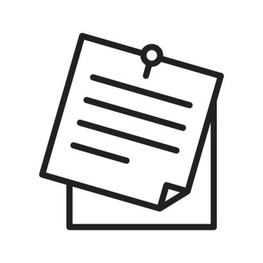 Yapışkan Not simgesi vektör resmi. Mobil uygulama web uygulaması ve yazdırma ortamı için uygundur.