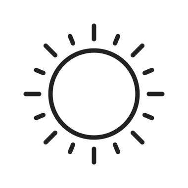 Güneş ikonu vektör görüntüsü. Mobil uygulama web uygulaması ve yazdırma ortamı için uygundur.