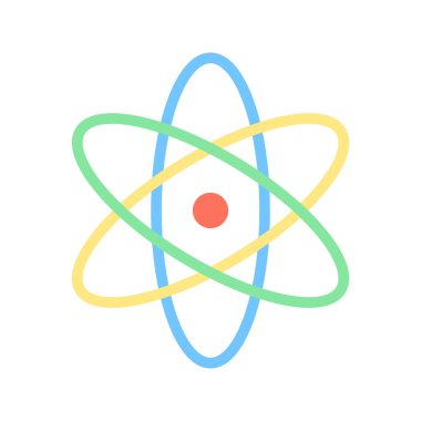 Atom simgesi vektör görüntüsü. Mobil uygulama web uygulaması ve yazdırma ortamı için uygundur.