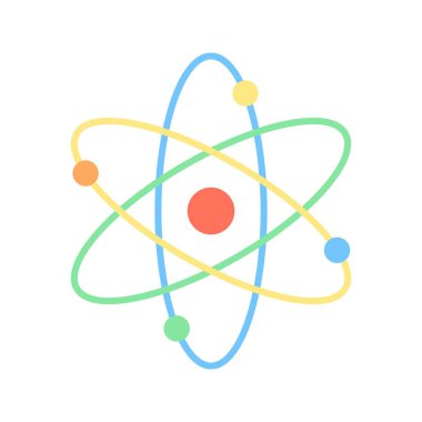 Atom simgesi vektör görüntüsü. Mobil uygulama web uygulaması ve yazdırma ortamı için uygundur.