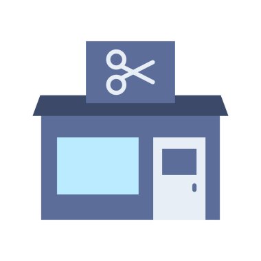 Berber dükkanı ikon vektör görüntüsü. Mobil uygulama web uygulaması ve yazdırma ortamı için uygundur.