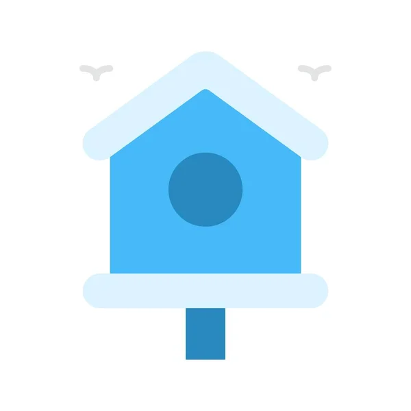 Векторное Изображение Значка Птичий Дом Подходит Мобильных Приложений Веб Приложений — стоковый вектор